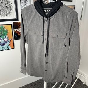 Alpha Forward Chambray Shacket - Grey